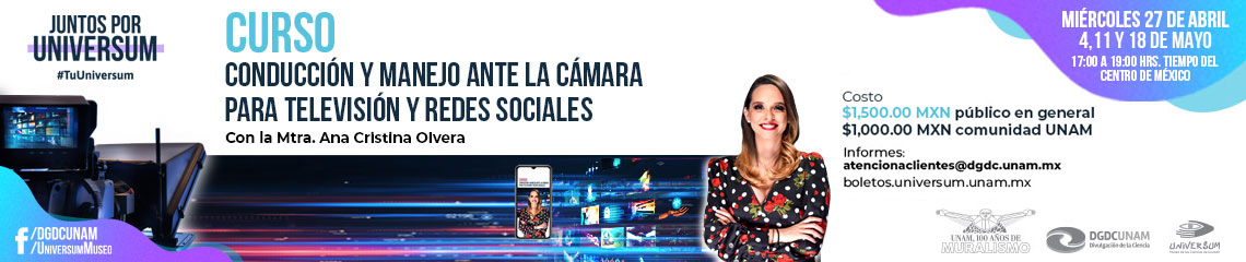 Conducción y manejo ante la cámara para televisión y redes sociales